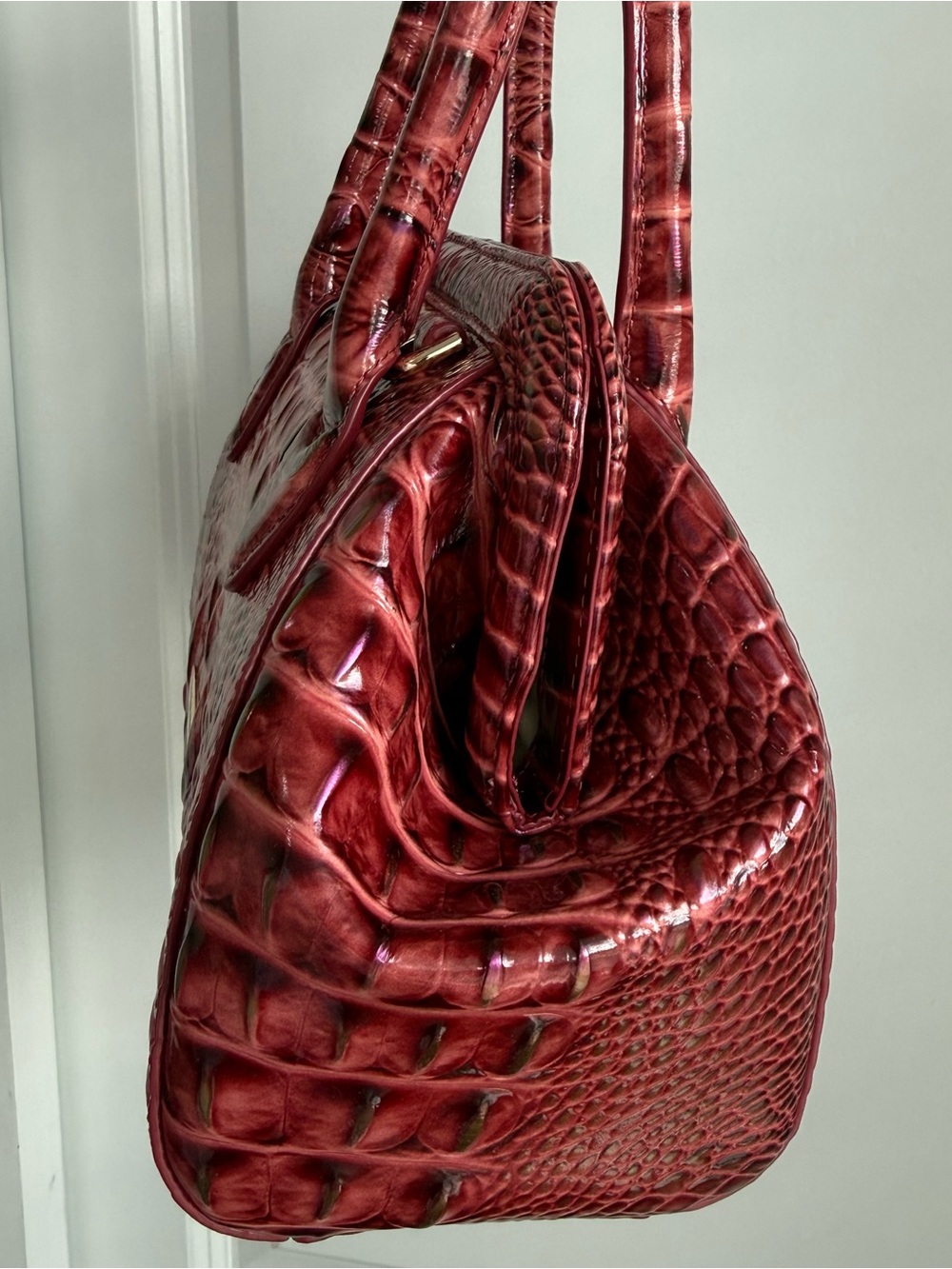 Brahmin Mika Satchel Coquette Vintage Rose Melbourne Leather - Picture 6 of 9